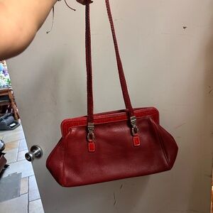 Elegant Vintage Red Leather Brighton shoulder bag